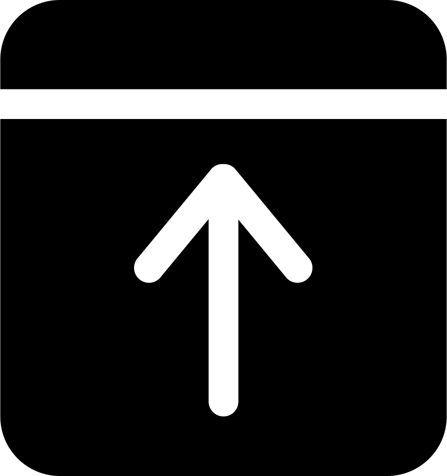 Up Arrow Black Square Button - Icon (920x980), Png Download