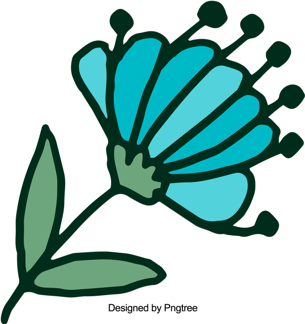 Cartoon Beautiful Hand Painted Water Color Flowers, - Cartoon (640x640), Png Download