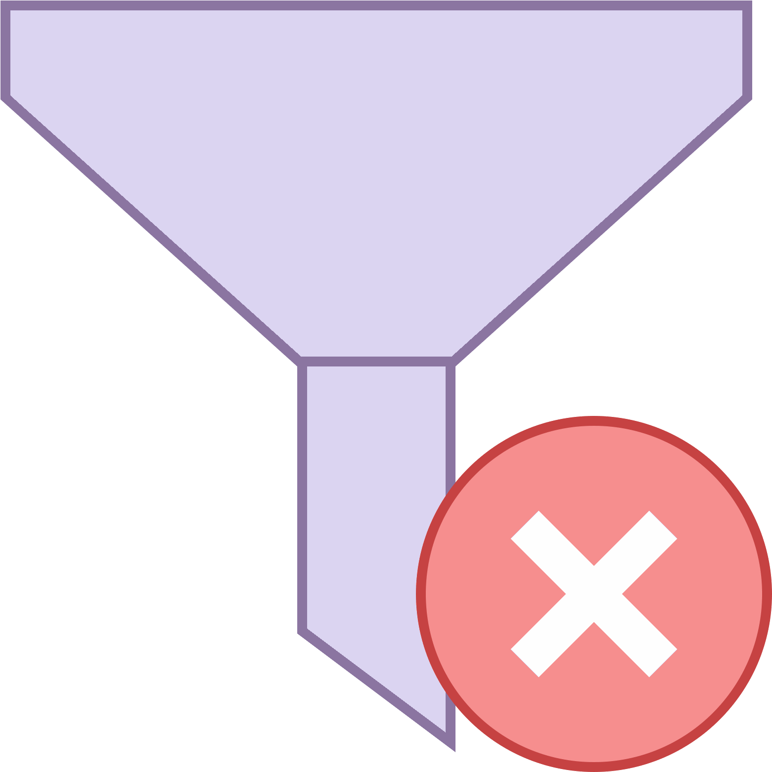 The Icon Is Shaped Like An Upside Down Triangle Missing - Clear Filters (1600x1600), Png Download