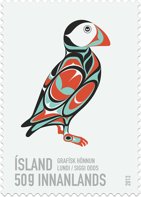 Puffin Stamp - Inuit Art Animals (500x676), Png Download