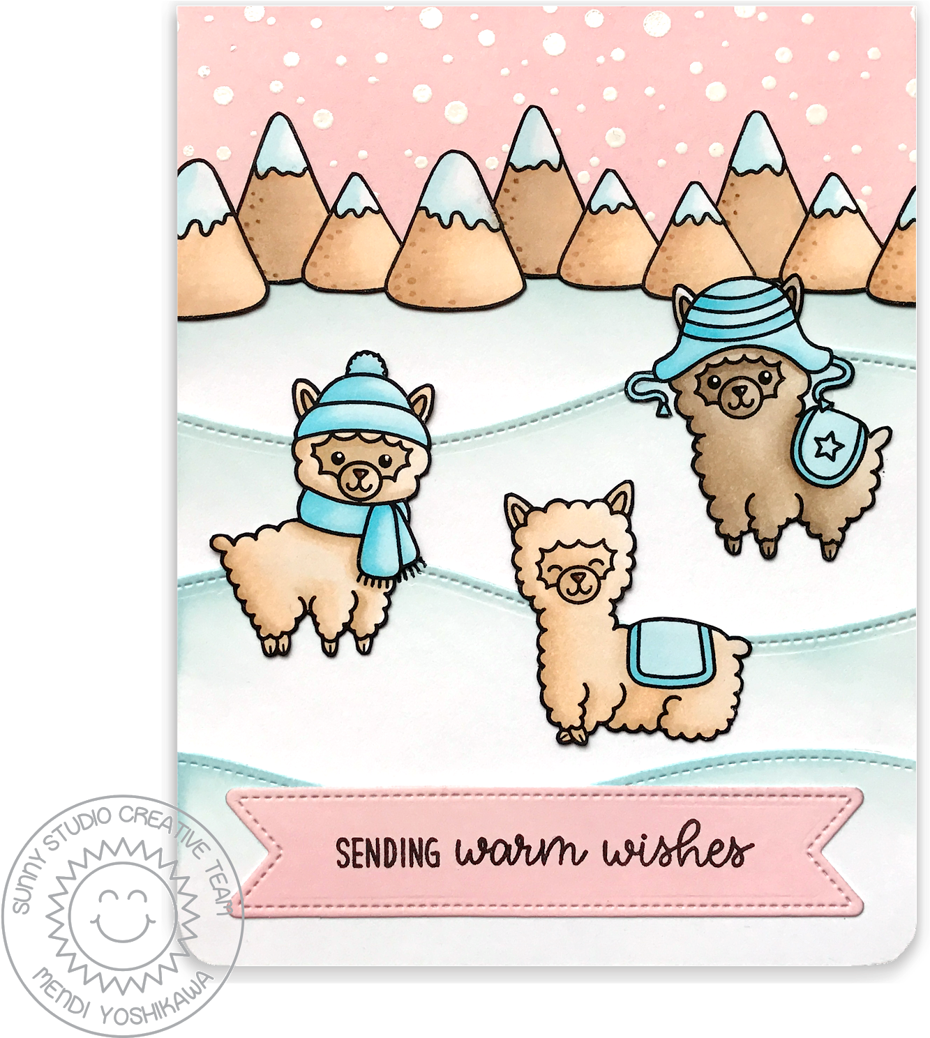 Sunny Studio Stamps - Sunny Studios Alpaca Holiday (1600x1600), Png Download