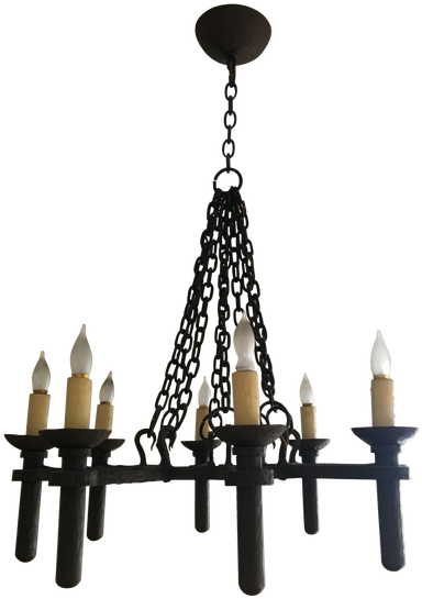 Traditional Iron Eight-arm Chandelier - Furniture (549x549), Png Download