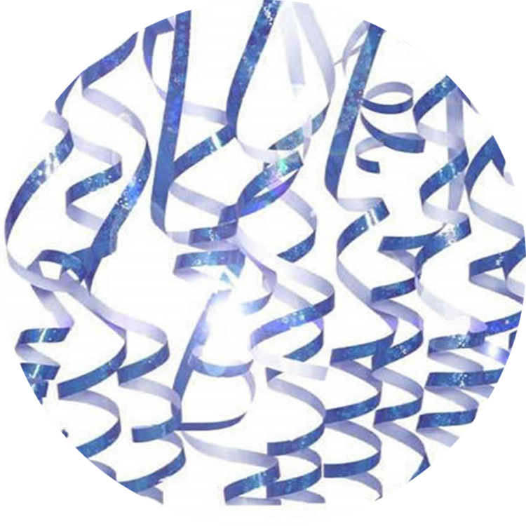 Catálogo De Fabricantes De Serpentinas De Plástico - Blue Holographic Serpentine Streamers, Pack Of 12 (750x750), Png Download