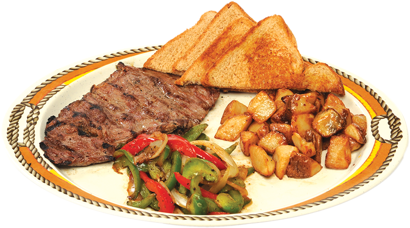 Rib-eye Steak N'eggs - Steak And Eggs (822x458), Png Download