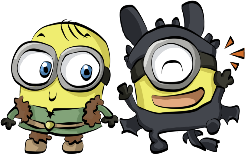 Train Your Dragon Minions (900x651), Png Download
