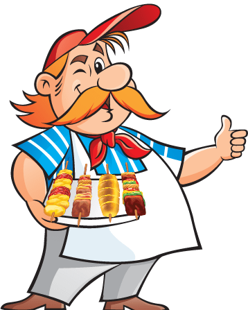 Desenho Churrasco Png - Churrasco No Espeto Desenho (358x447), Png Download