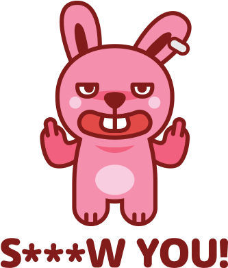 Screw You Brat Bunny - Laptop (500x500), Png Download