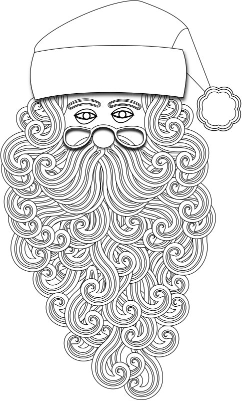 Medium Image - Santa Out Line (484x800), Png Download