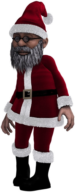 Santa Claus Skinny Version - Illustration (393x721), Png Download