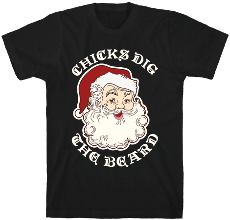 Santa Chicks Dig The Beard Mens T-shirt - Physics Tshirt Design Ideas (484x484), Png Download