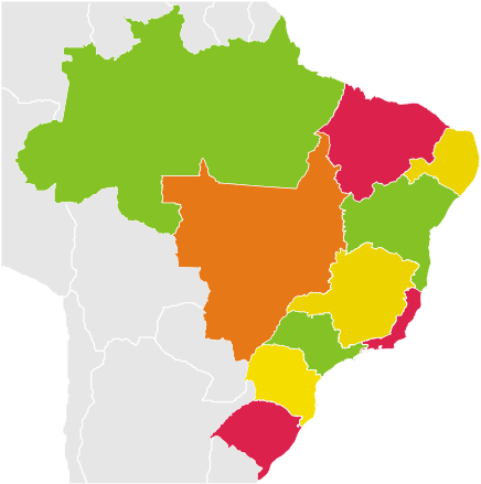 This Image Rendered As Png In Other Widths - Brazil Map (500x440), Png Download