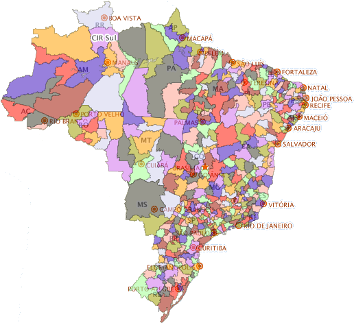Regiões De Saúde Do Brasil - Mapa Do Estado Do Amazonas (524x472), Png Download