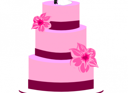Wedding Cake Pink Clip Art Pink Wedding Cake Clipart - Kitana And Subzero Wedding (440x320), Png Download