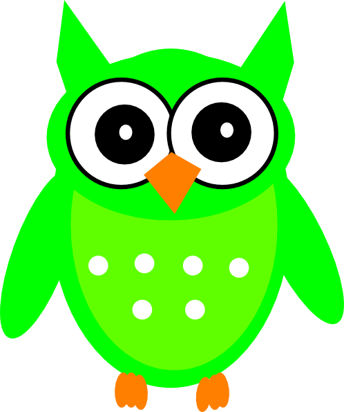 Green Owl 2 Clip Art - Green Owl Clip Art (498x595), Png Download