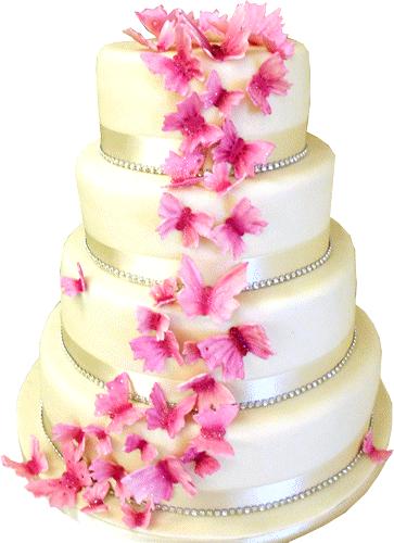 Erfly Trails Wedding Cakes Derbyshire Kimboscakes - Cake (363x500), Png Download