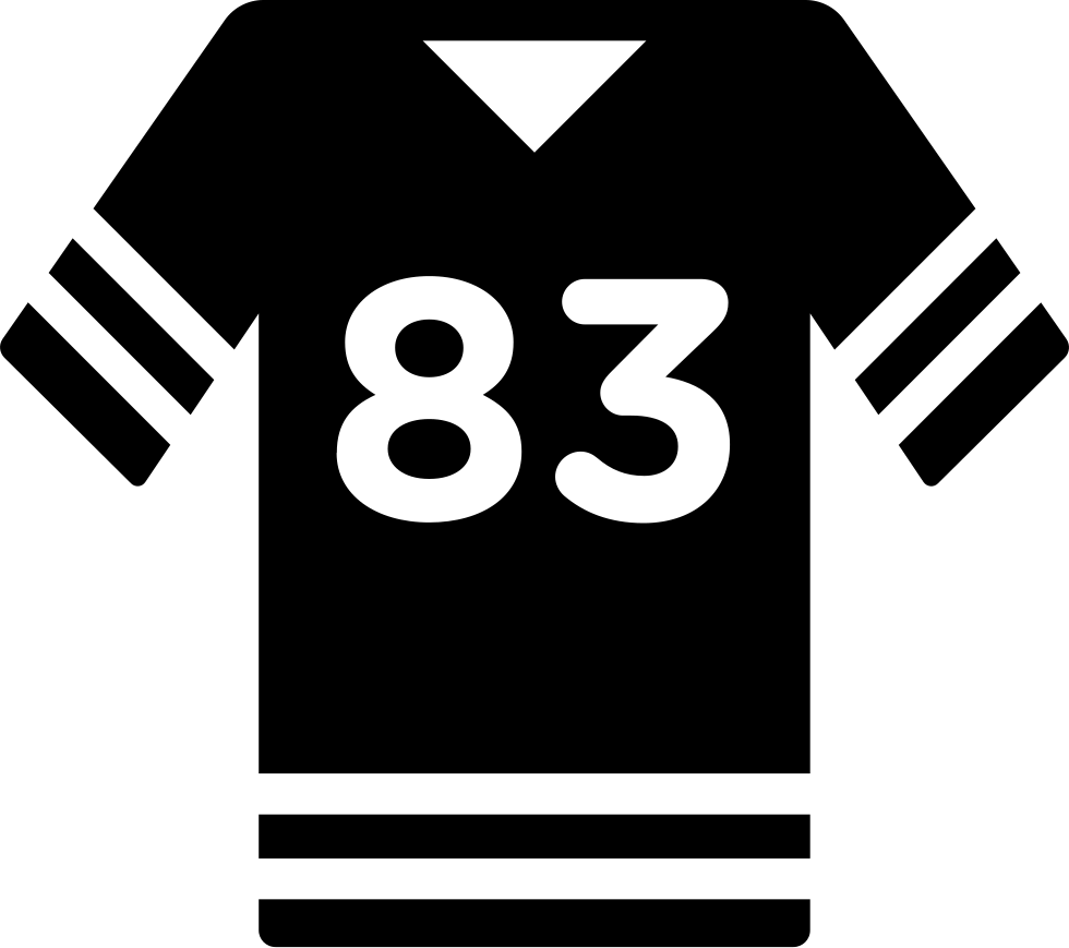Football T-shirt With Number 83 Comments - Football Dress Fonts Free Download (980x869), Png Download