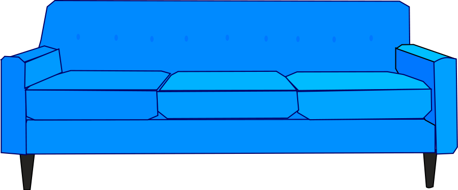 Clipart Info - Cartoon Image Of A Sofa (900x373), Png Download