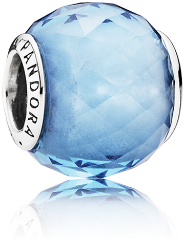 Geometric Facets Charm, Sky-blue Crystal - Pandora Sky-blue Geometric Facets Charm - 791722nbs (999x999), Png Download