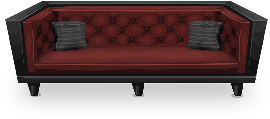 Sofa Clipart Couch - Couch Clip Art Transparent (1000x451), Png Download