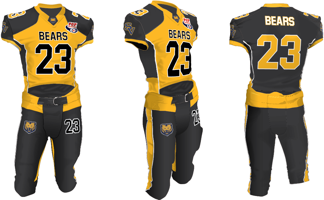 3d Design By Whiscoke For Slaughter Rule, Llc - American Football Jersey Black And Yellow Designs (1200x1000), Png Download