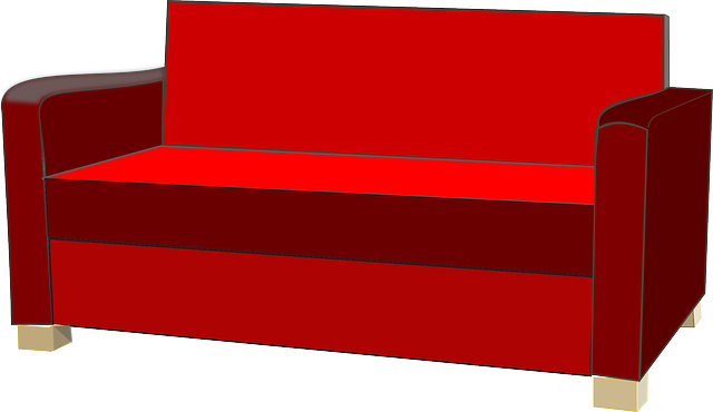 Sofa Clipart Red Couch - Couch (640x370), Png Download