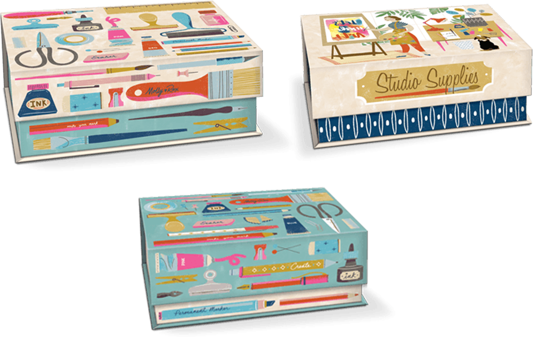 Art Lover Medium Nesting Flip Top Boxes - Construction Set Toy (1200x1200), Png Download