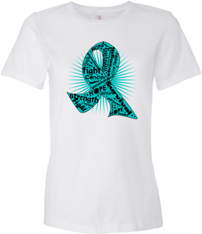 Ovarian Cancer Ribbon Powerful Slogans Women's Fashion - Pink Ribbon Survivor Shirts (480x480), Png Download