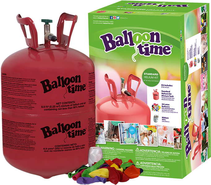 9 In Standard Kit Eng Sp1 - Balloon Time Helium Tank (720x612), Png Download