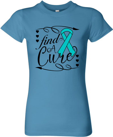 Ovarian Cancer Find A Cure Deco Women's Fitted T-shirt - T-shirt (480x480), Png Download