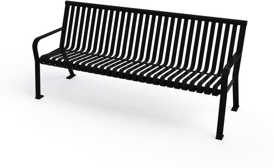Black Bench Png Clipart Bench - Black Park Bench Png (900x675), Png Download