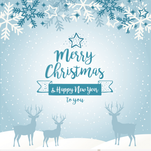 Deer Holiday Frame - Christmas Background Images With Deer (480x480), Png Download