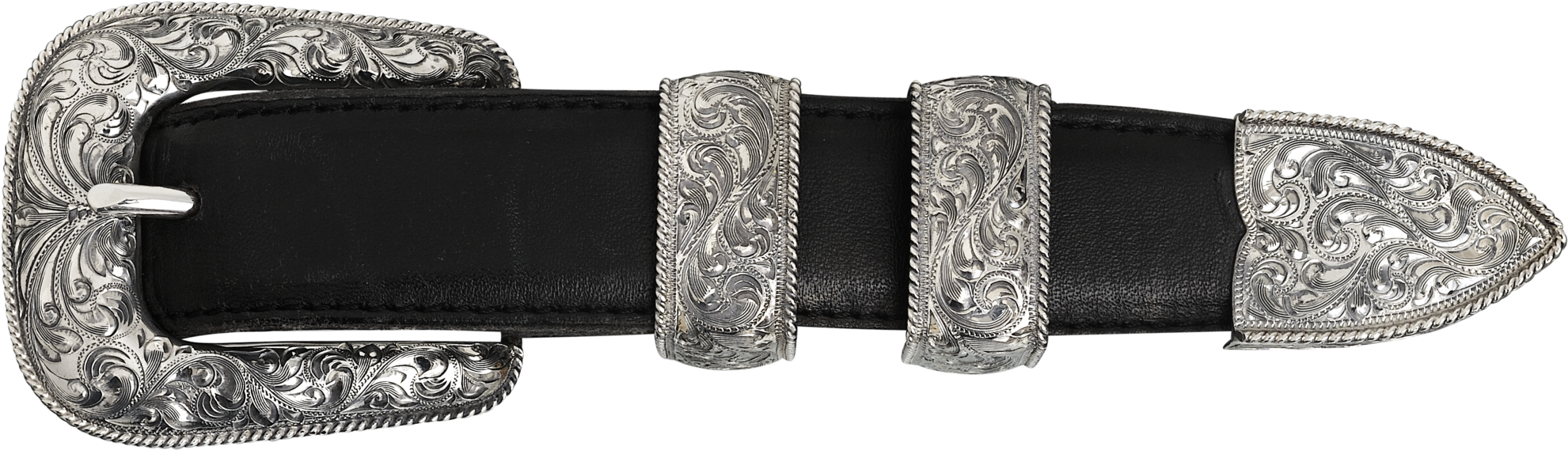 Vogt Silversmiths 1" Rope Engraved New Yorker - Vogt Western Mens Buckle Set The Engraved Ny'er 071-296-5 (2048x619), Png Download