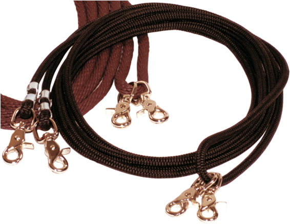 Rope Draw Reins In Black - Draw Reins And Running Reins (574x441), Png Download