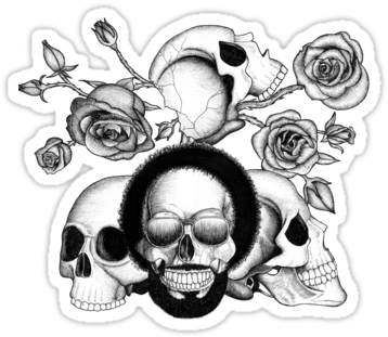 Grunge Skulls And Roses By - Grunge (375x360), Png Download