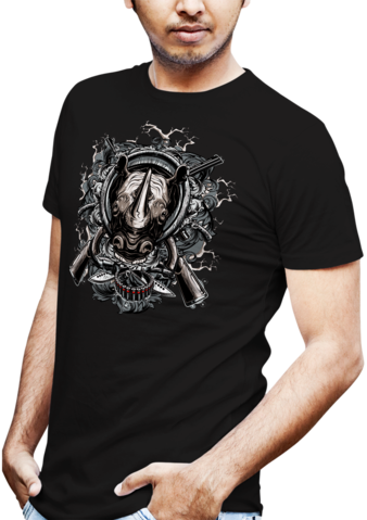Rhino Hunter T-shirt - Tshirt Vollister (338x479), Png Download