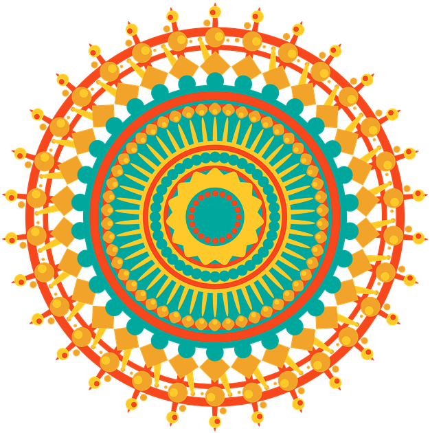 Colorful Mandala (640x640), Png Download
