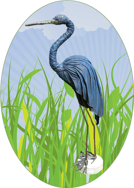 B Blue Heron Paverpol Statue - Statue (475x650), Png Download