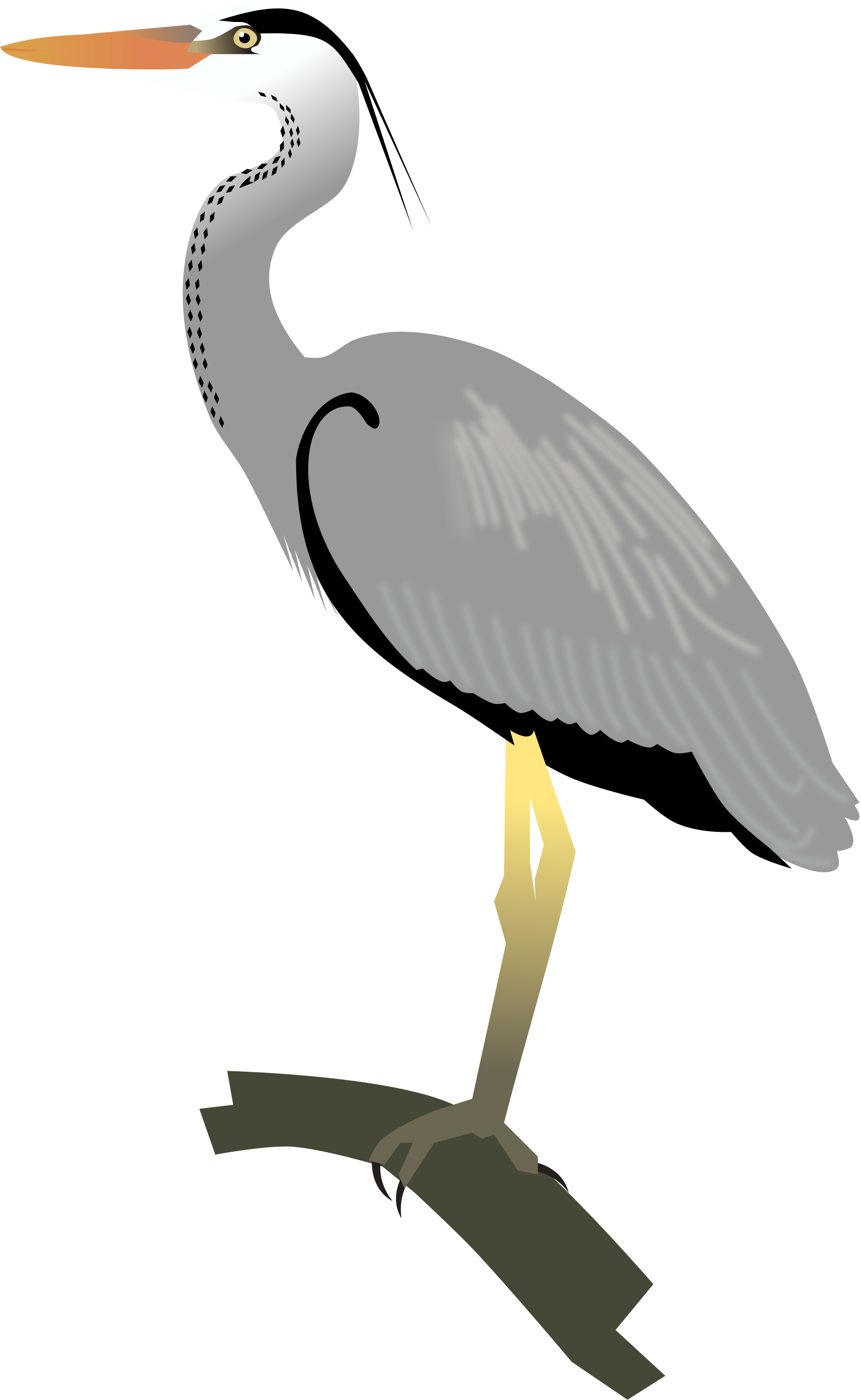 Open - Grey Heron Png (2000x3250), Png Download