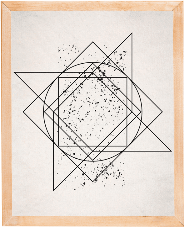 Basma Cuadro De Madera Y Vidrio - Triangle (1024x1024), Png Download