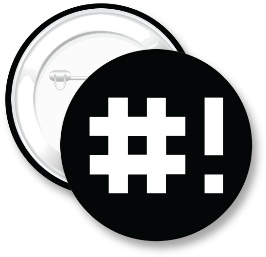 Button Pin Png - Bubble Hashtag (650x650), Png Download
