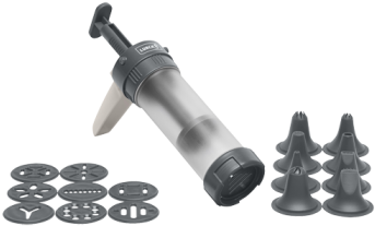 Cookie Press Iron Grey/white - Lurch Gebäckpresse Steingrau Weiß Kunststoff Silber (350x350), Png Download