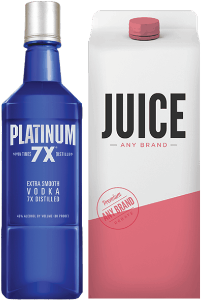 00 For Platinum Vodka & Any Brand Juice - Platinum 7x Vodka (405x600), Png Download