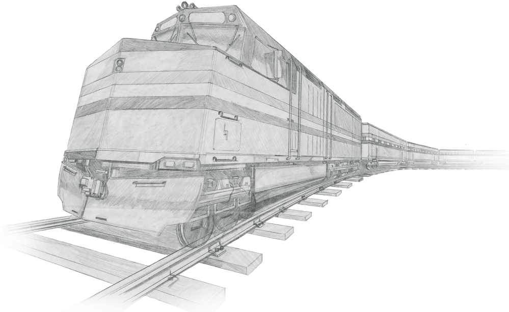 Sketches Of Transportation - Sketch Train Transparent Png (999x613), Png Download