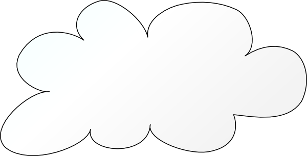 White Cloud No Outline Png (600x306), Png Download