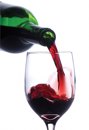 Wine Glass Pour Png - Wine Pouring In Glass Png (309x450), Png Download