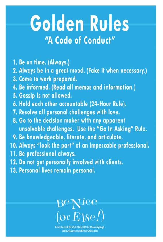 Blue - Winn Claybaugh Golden Rules (1000x1113), Png Download