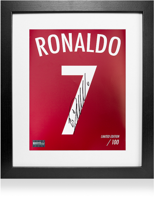 Cristiano Ronaldo Signed Portugal Shirt Print In Black - Cristiano Ronaldo (650x665), Png Download