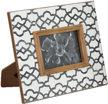 Wooden Black & White Decal Frame - Picture Frame (500x500), Png Download