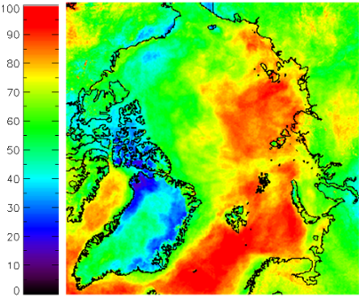 Mean Total Cloud Cover From Cm Saf - Map (366x361), Png Download