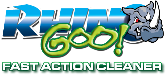 Rhino Goo Fast Action Cleaner Logo - Rhino Goo Fast Action Cleaner - 1 Ltr Spray Bottle (573x268), Png Download